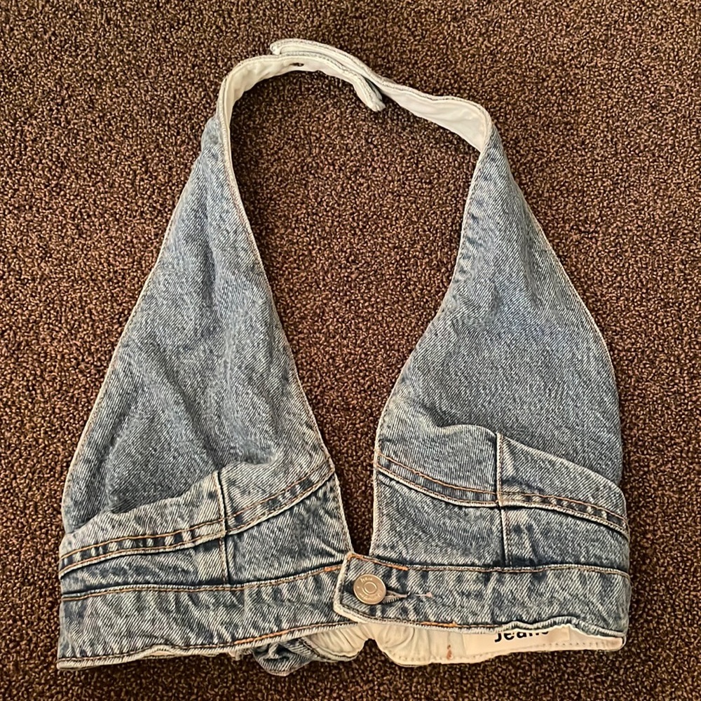 Reformation jean halter crop top